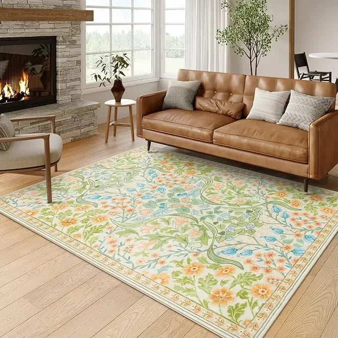 Vikama Vintage Flower Living Room Carpet Soft Easy