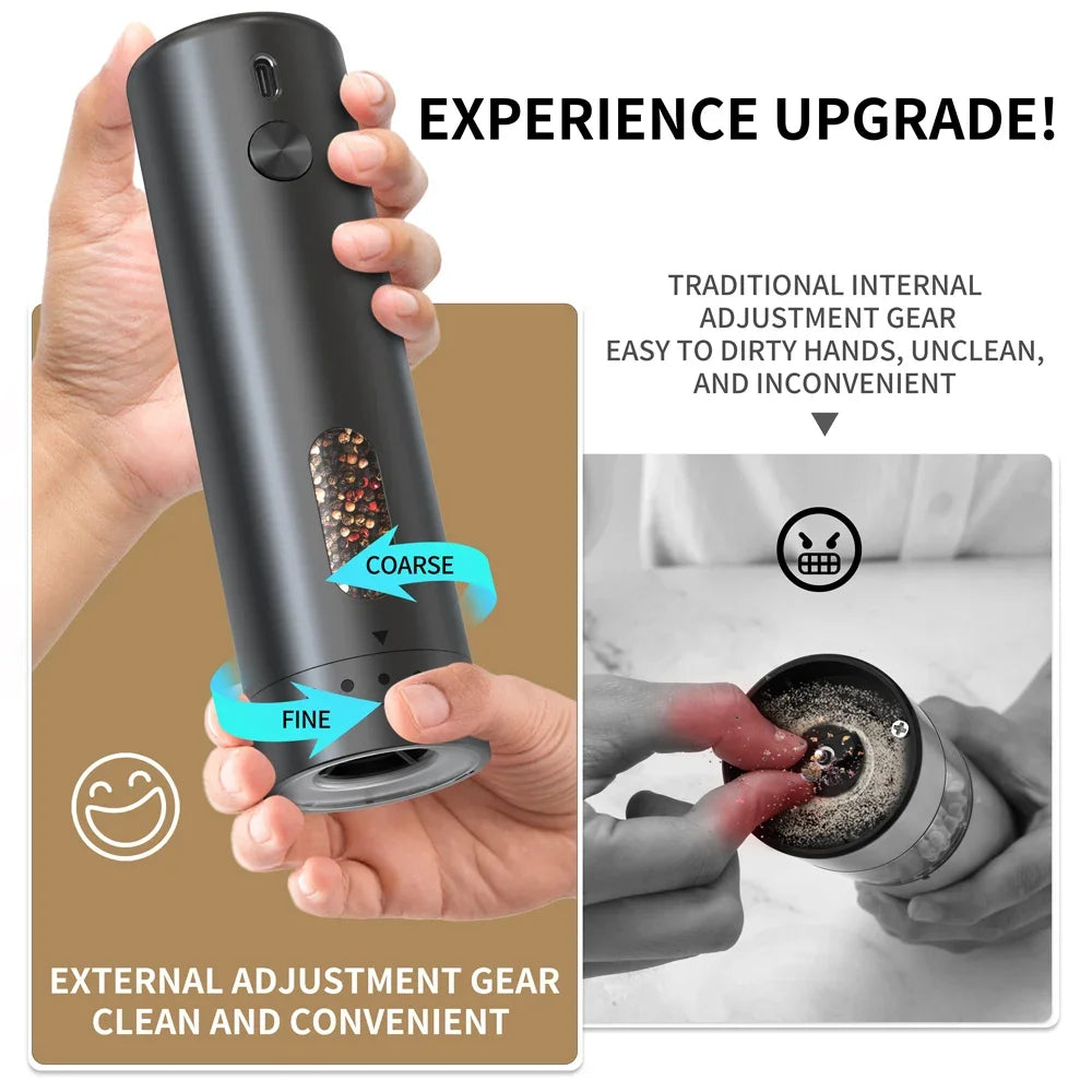 Rechargeable Electric Salt Pepper Grinder Adjustable Coarseness