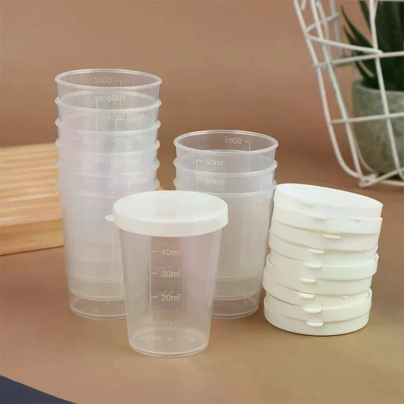 10pcs Plastic 20/30/50/100ml Clear Liquid Pill Measuring Cups