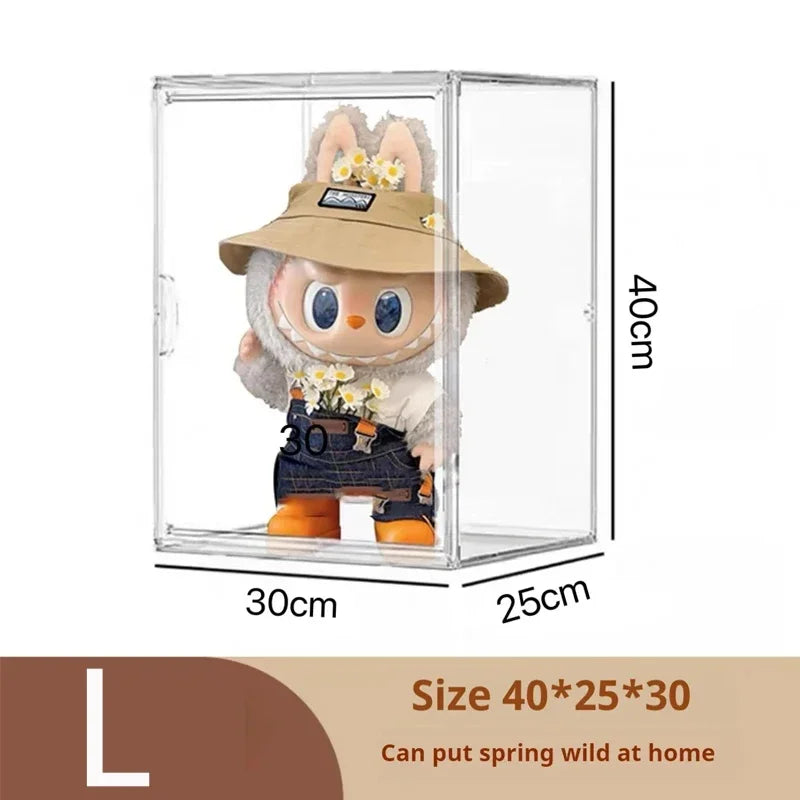 Labubu Storage Box Display Stand Transparent Dustproof Blind