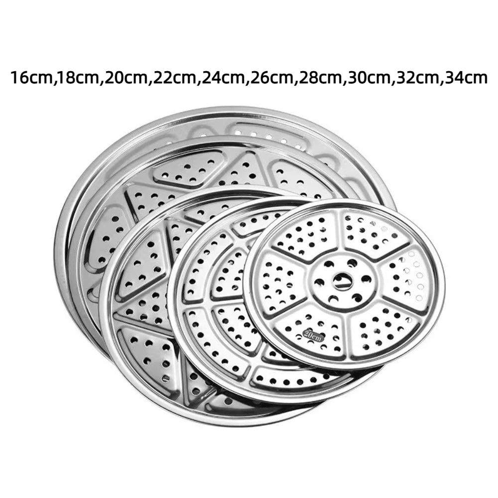 Durable Stainless Steel Steamer 16-34cm Compartment Steamed Rice
