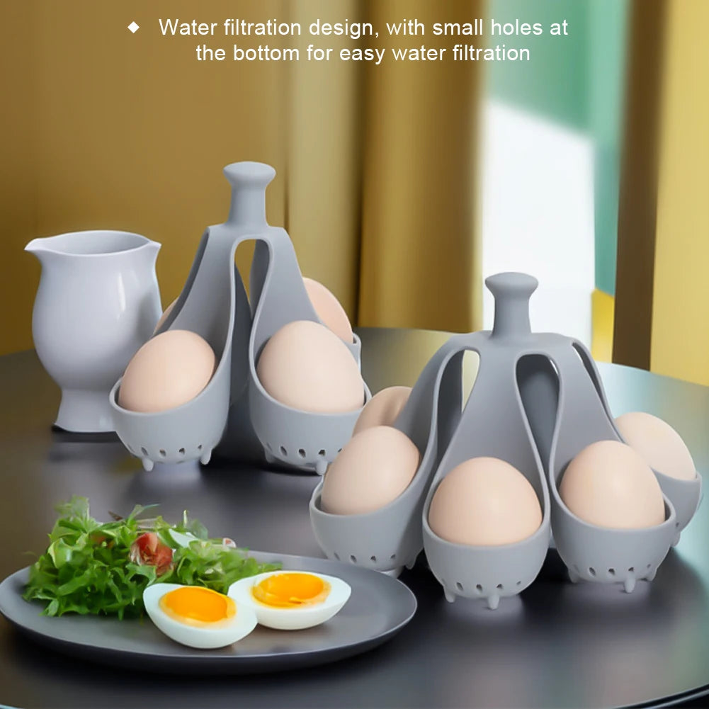 1pc 4/6 Egg Holder High-Temperature Resistant Silicone Egg