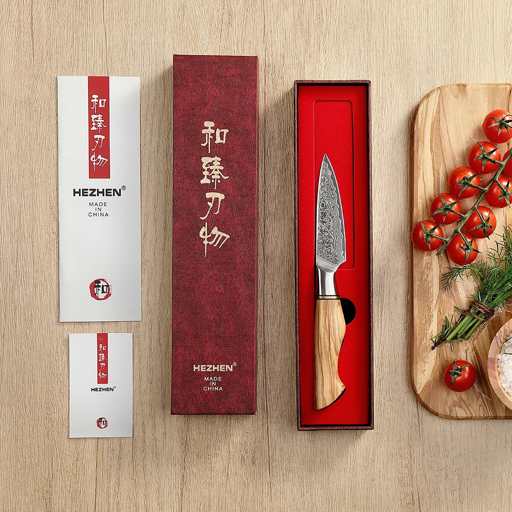 Hezhen Inch Paring Knife 67 Layer Damascus Steel
