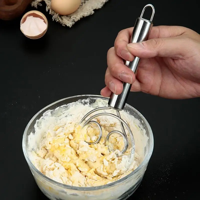 1pc Stainless Steel Dough Mixer Hanging Hole Whisk