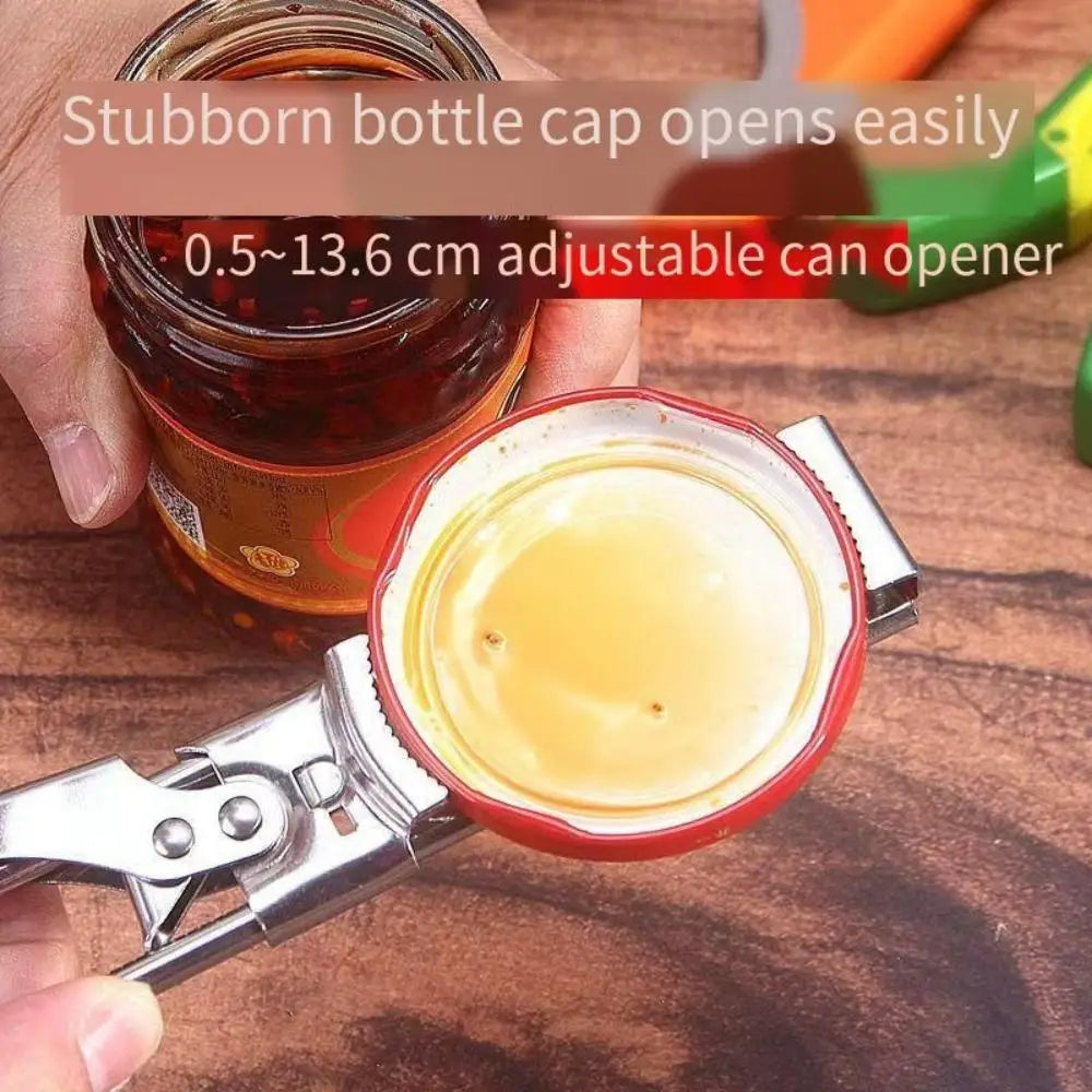 Adjustable Multi-Function Bottle Opener Stainless Steel Lids Off