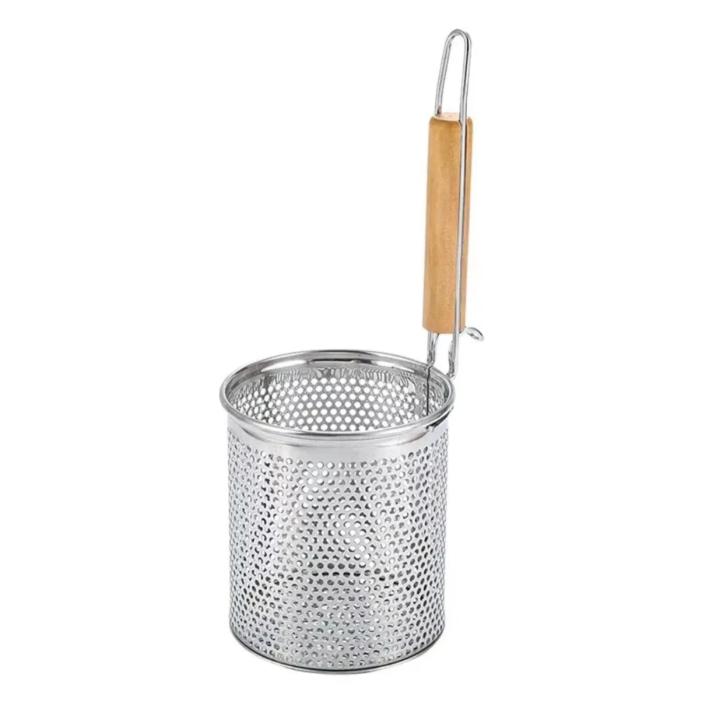 Durable Thickened Stainless Steel Funnel Wooden Handle Pasta