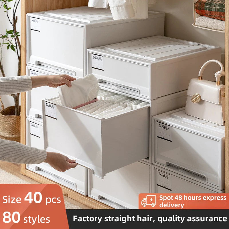 Stacking Storage Drawer Boxes Large Capacity Wardrobe Drawer