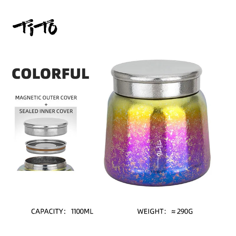 Tito Titanium Pure Titanium Tea Jar Large Storage