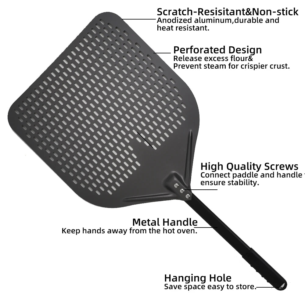 15 16 Inch Big Pizza Peel Perforated Shovel