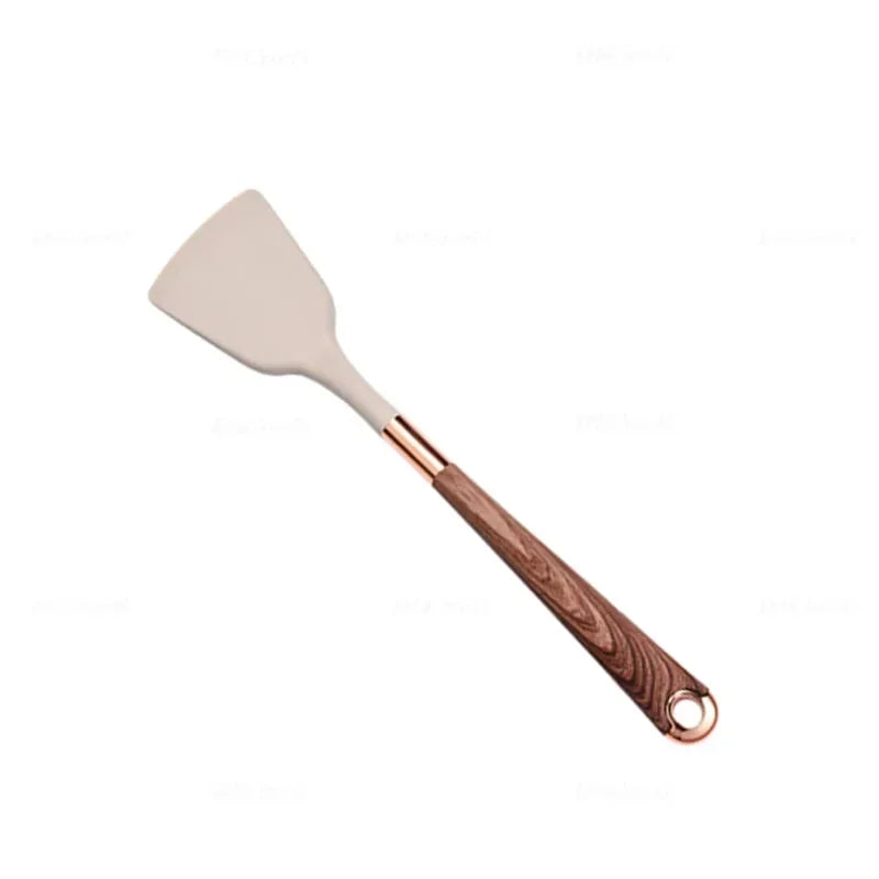 1-Pack Silicone Utensils Non-Stick Cooking Gold Plated Heat