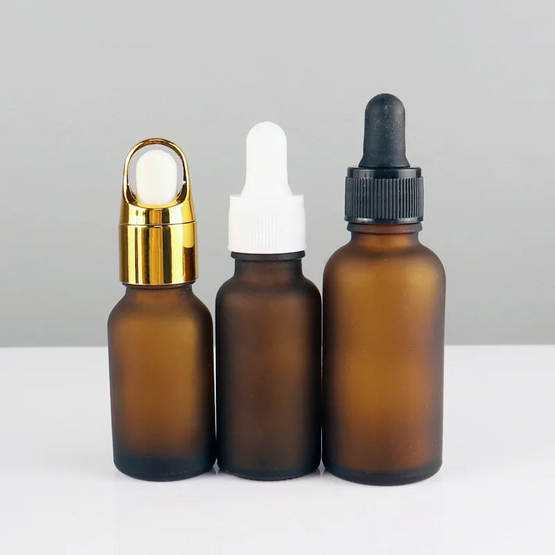 20/50 Pieces 20ml 30ml Frosted Amber Glass Dropper