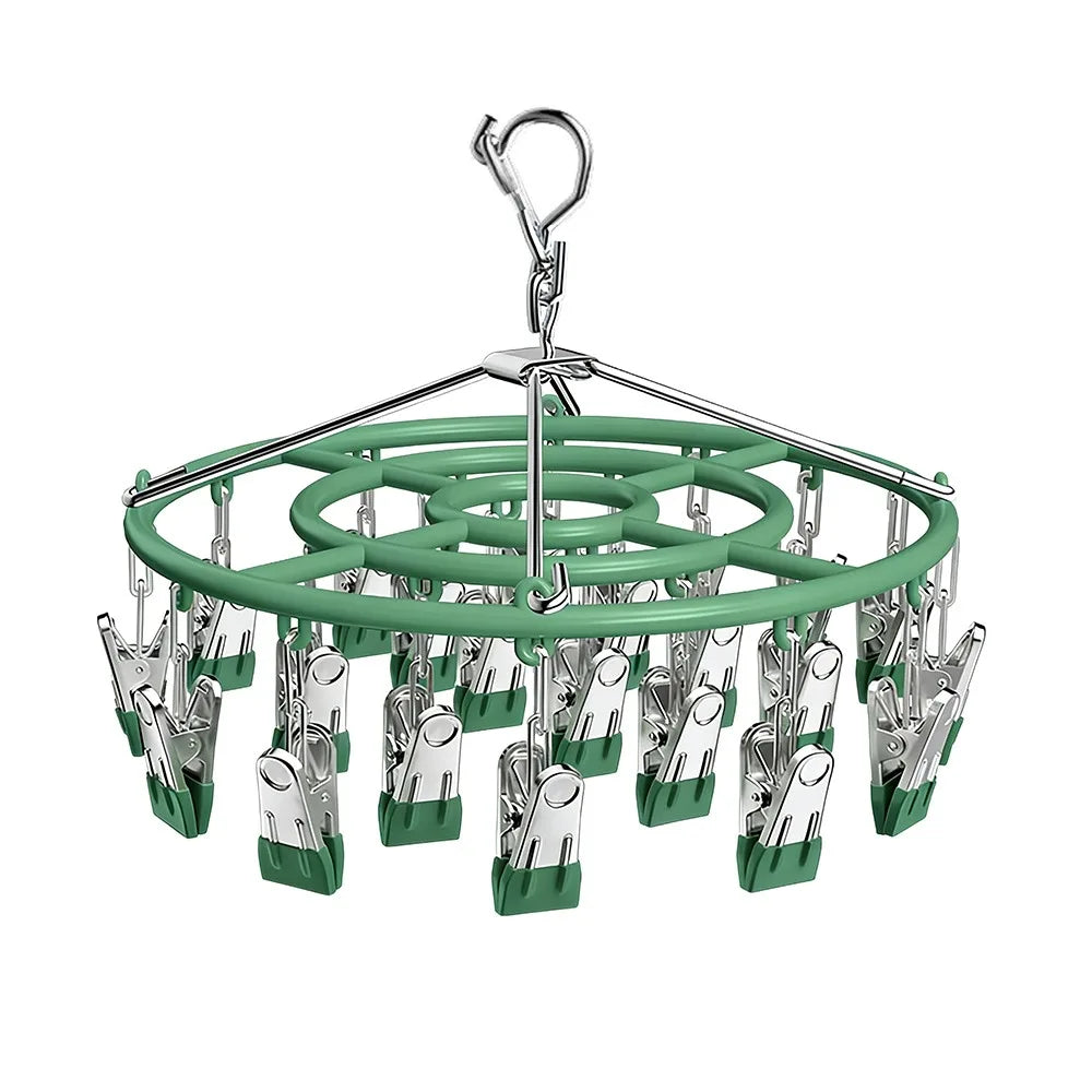Stainless Steel Clothes Drying Rack Non-Slip 18/24 Clips