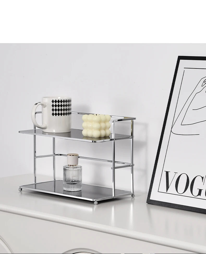 1pc Double-Layer Desktop Storage Rack Acrylic Organizer Cup