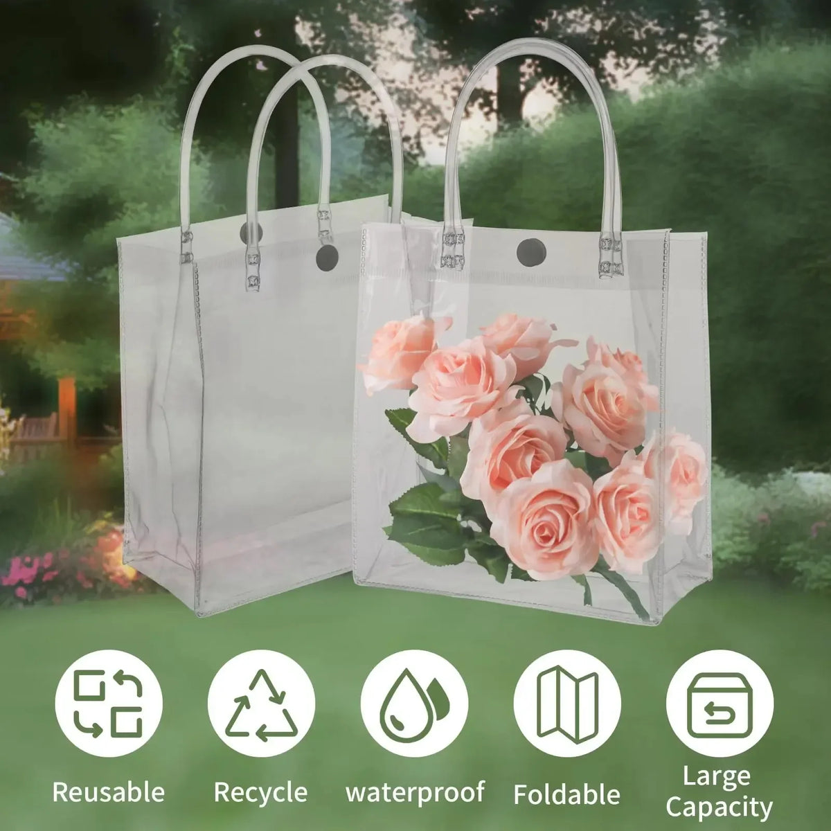 Clear Tote Bag Transparent Shopping Bags Shoulder Handbag
