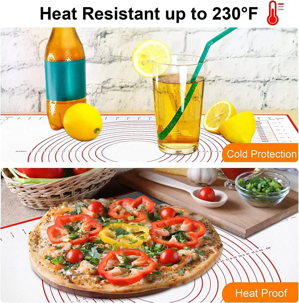 Untior 1pcs Kneading Dough Mat Silicone Baking Mat