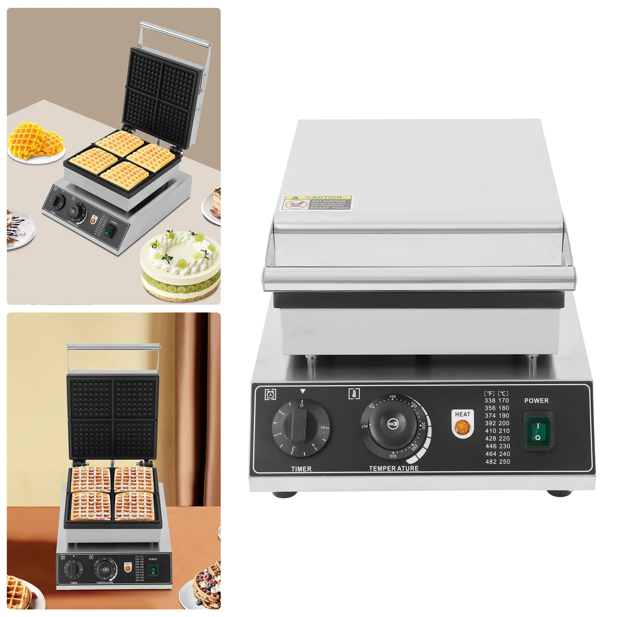 1750w Electric Waffle Maker Grids Waffle Making Machine