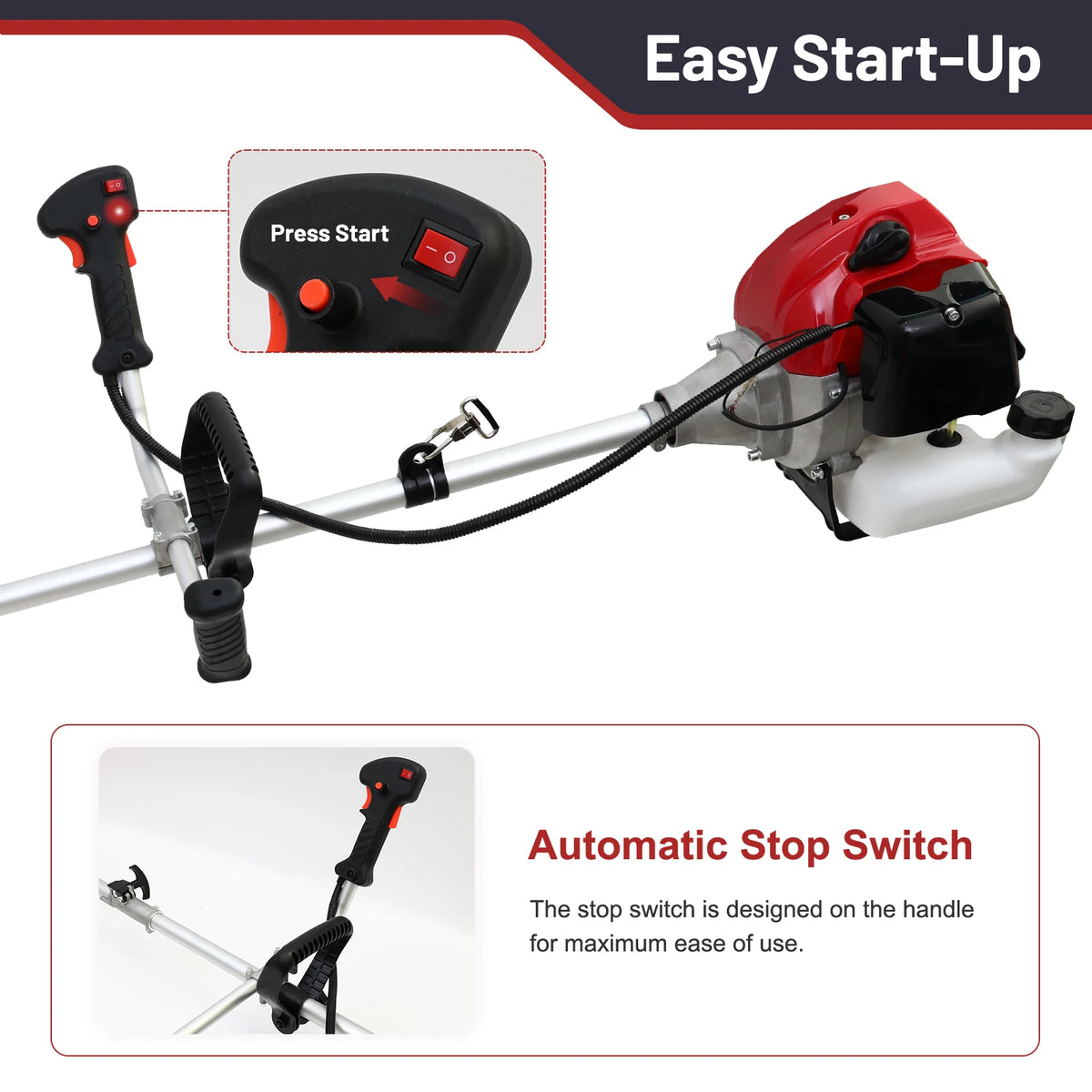 52cc Weed Wacker 2-Stroke Gas Grass Trimmer 4-In-1