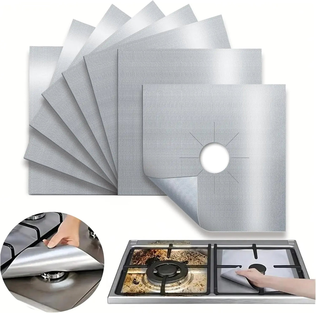 Gas Stove Burner Covers Square Heat-Resistant Oil-Proof Reusable