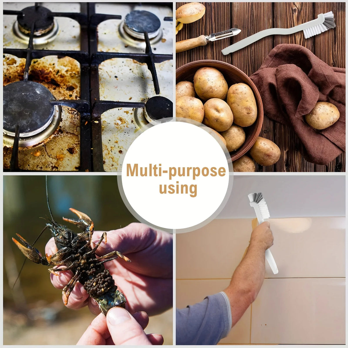 5pcs Cleaning Dish Scrub Brush Sink Bathroom Brushes