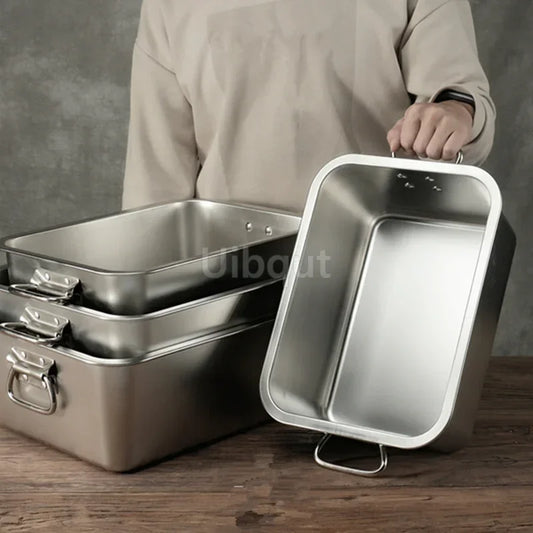 304 Stainless Steel Plate Metal Tray Handle Square