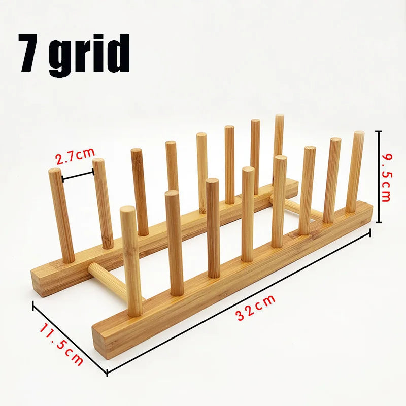 Plate Storage Rack Wooden Dish Rack Cup Dish
