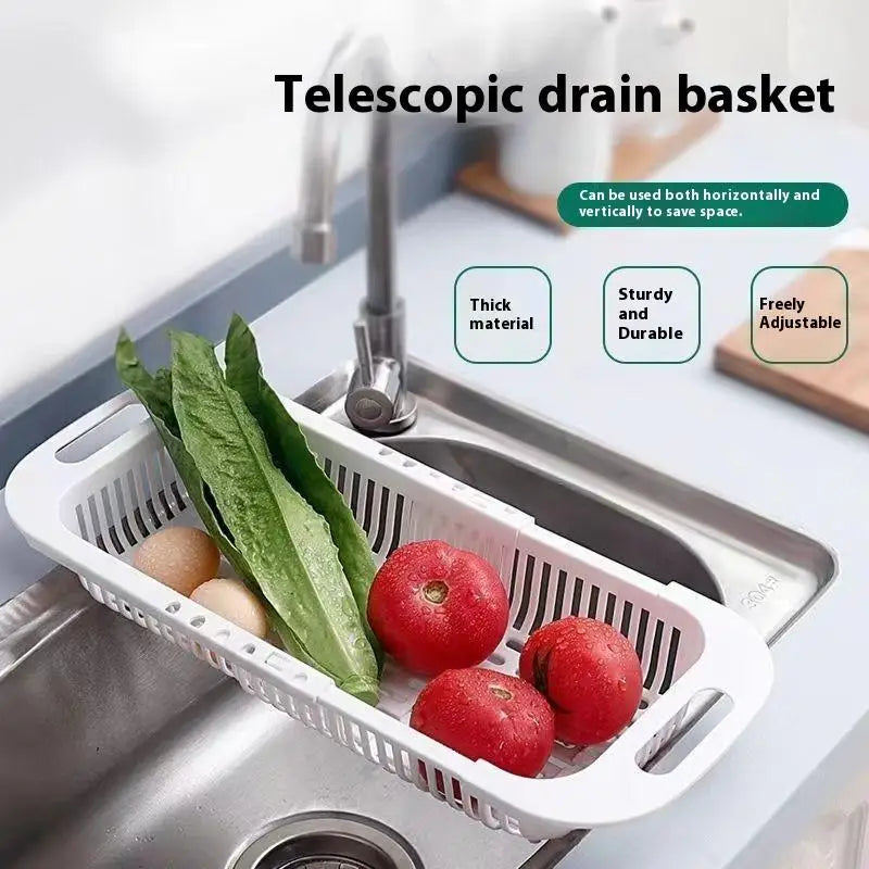 Organizer Soap Sponge Holder Sink Rack Telescopic Drain
