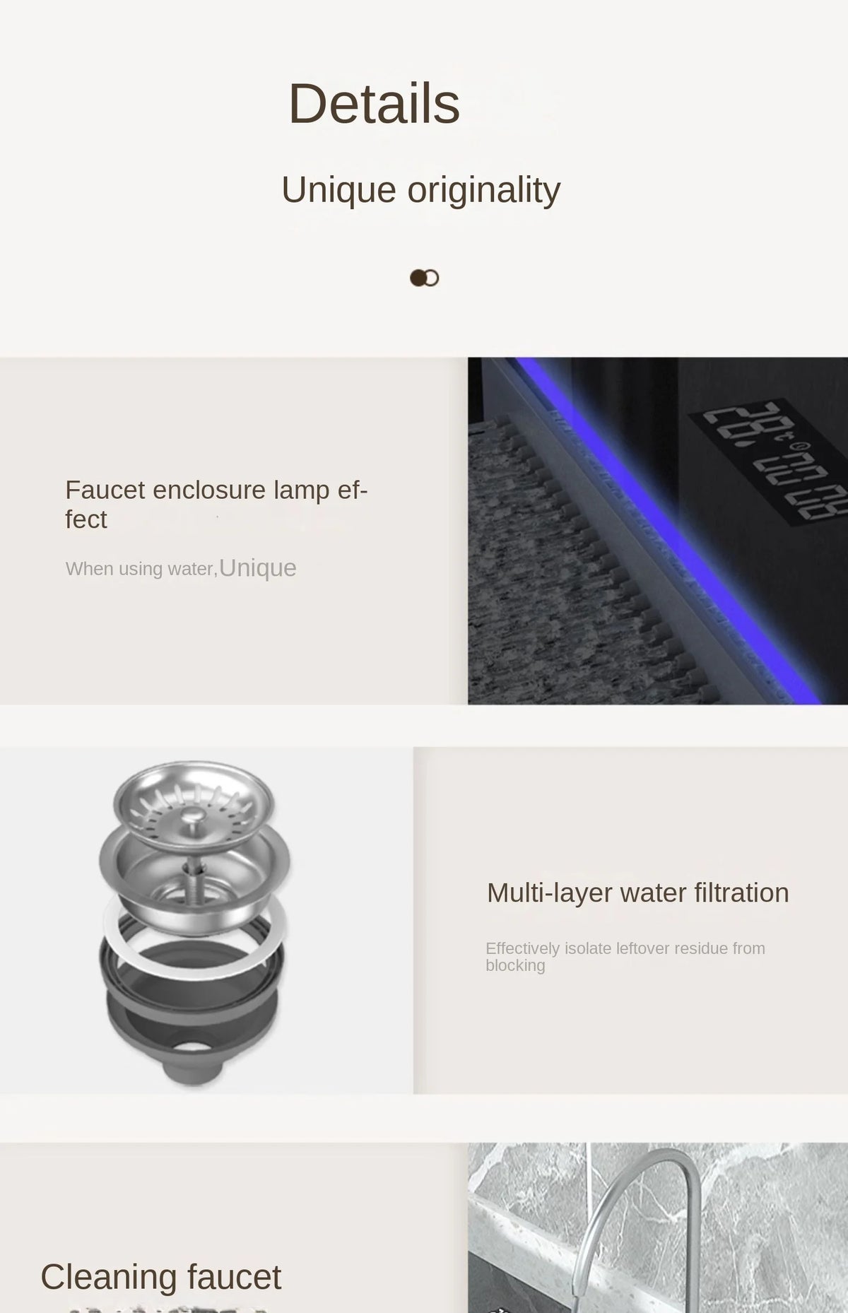 Integrated Waterfall Sink Honeycomb Technology Large Digitial