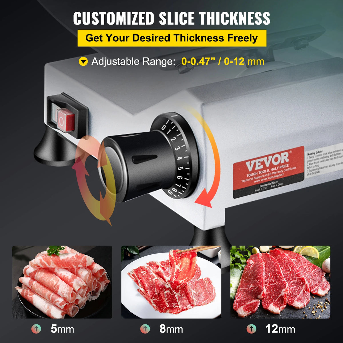 Succebuy Commercial Meat Slicer Electric Deli Food Slicer