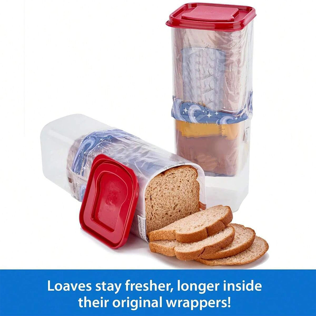 Empty Airtight Bread Box Cabinet Plastic Food Storage