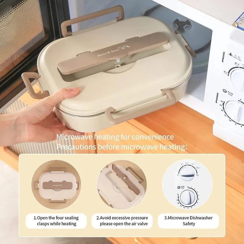 304 Stainless Steel Compartment Insulated Lunch Box Office