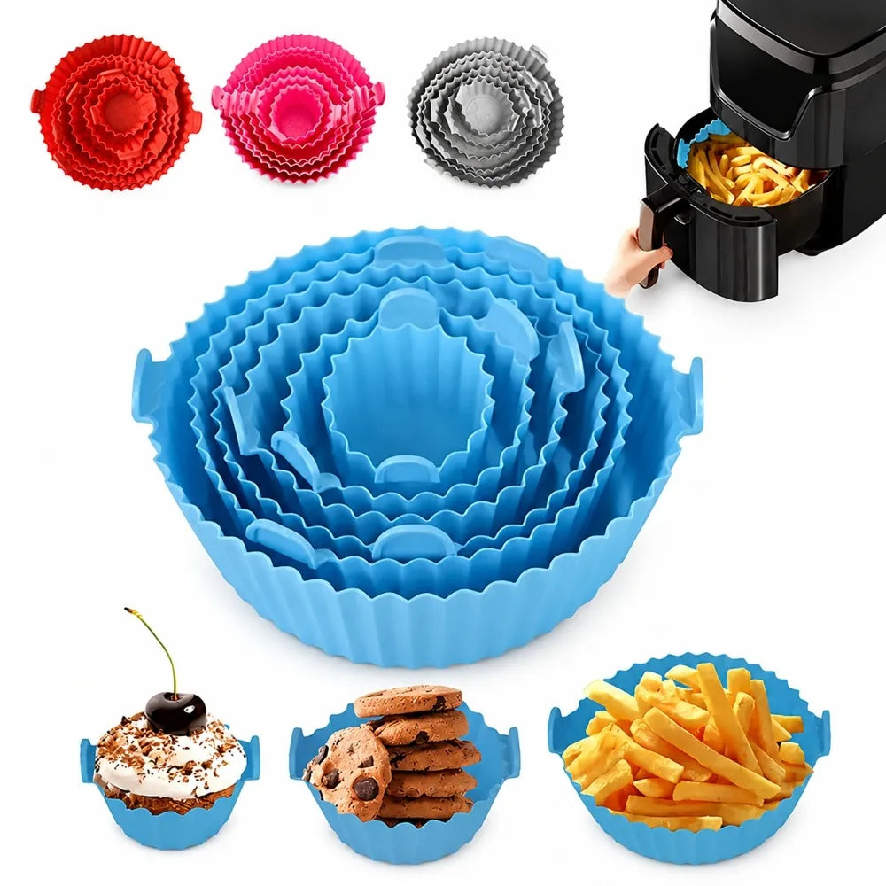 Air Fryer Silicone Basket Reusable Liner Baking Tray
