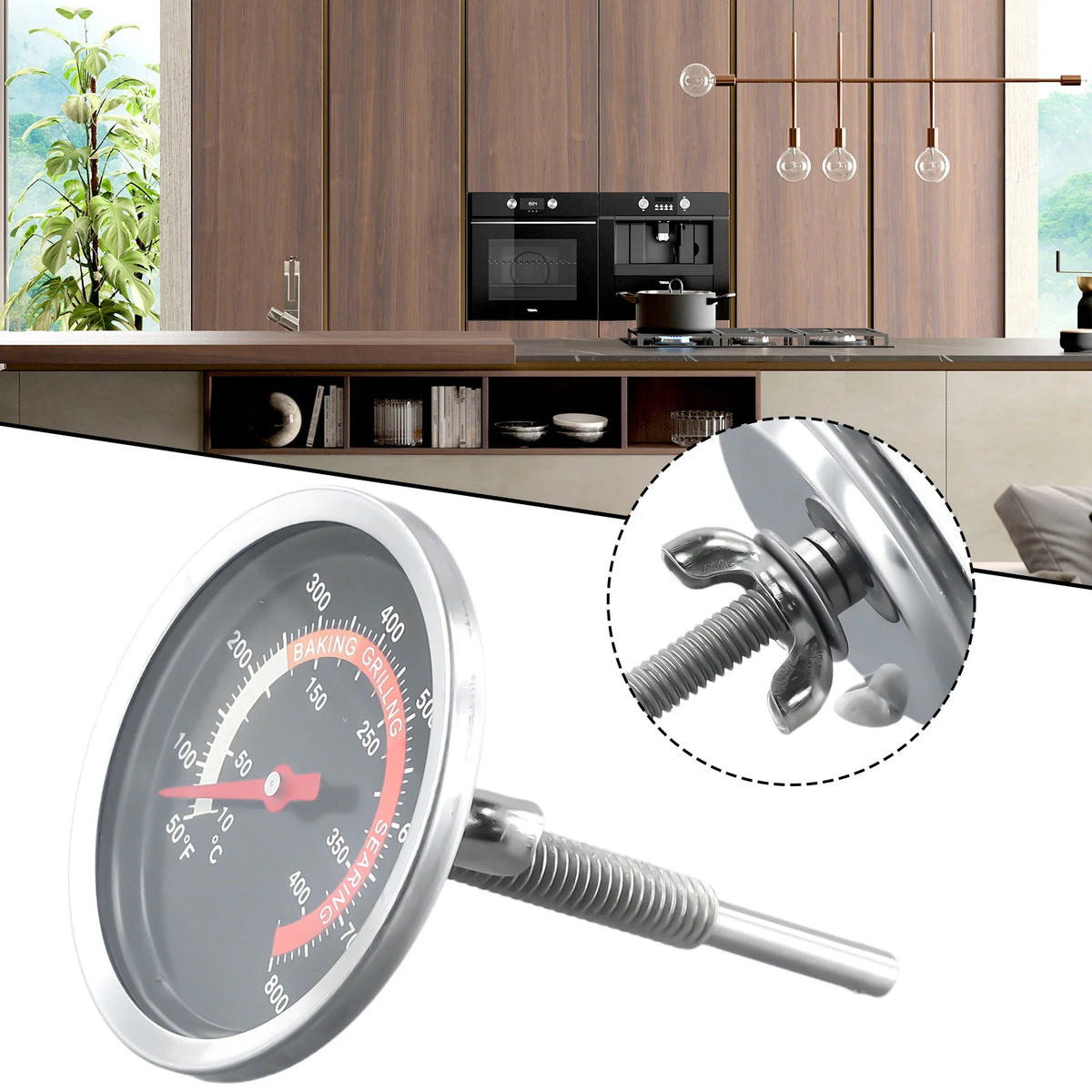 1pc Barbecue Thermometer Oven Temp Gauge 10 400