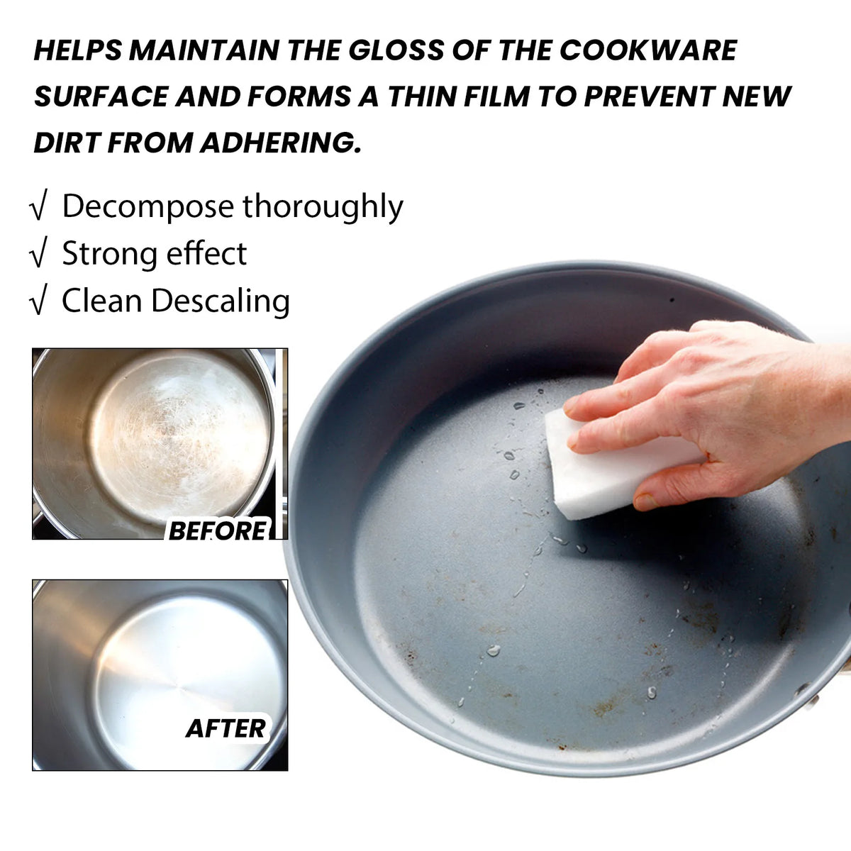 Heavy Grease Grime Cleaner Pot Pan Black Scale
