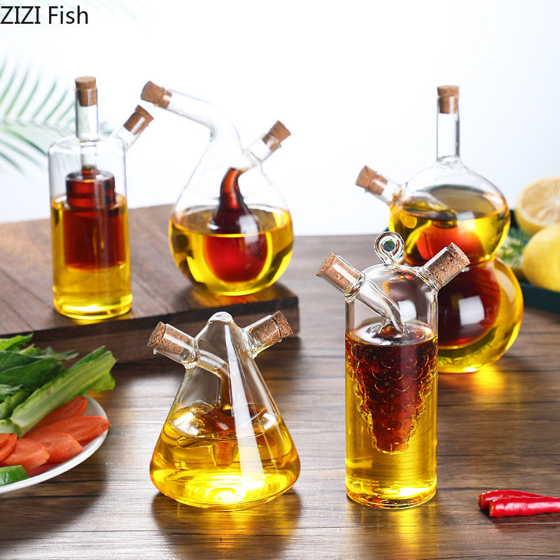 2-In-1 Double Layer Bottle Sauce Oil Vinegar Glass