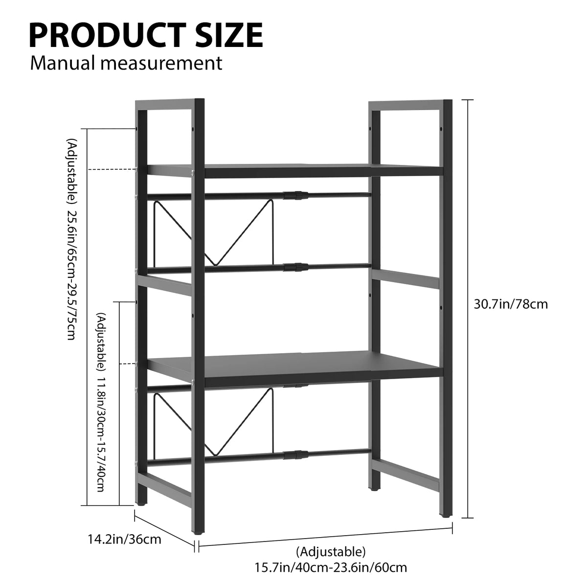 Vickyhome Carbon Steel Thickened Retractable Shelf Microwave Rack