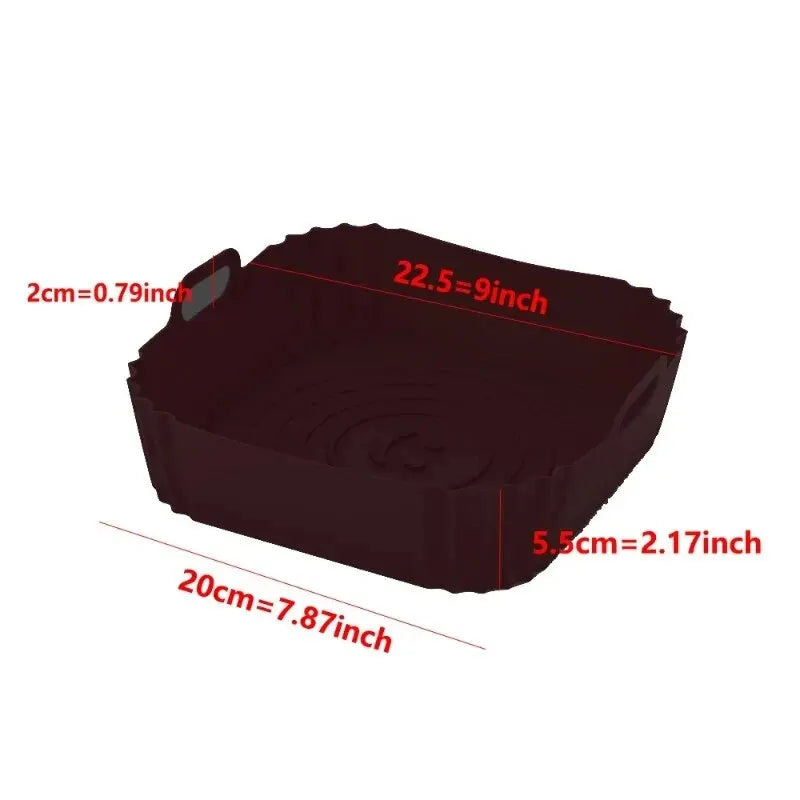 1pc Reusable Airfryer Pan Liner Silicone Air Fryers