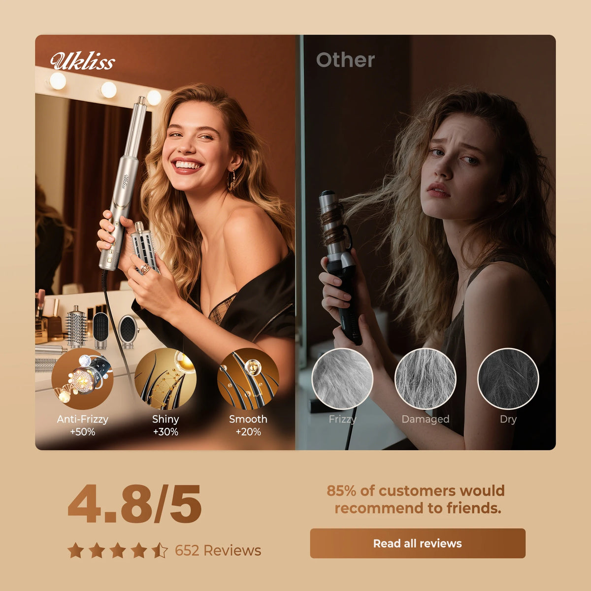 In Hair Dryer Brush High Speed Brushless Blow