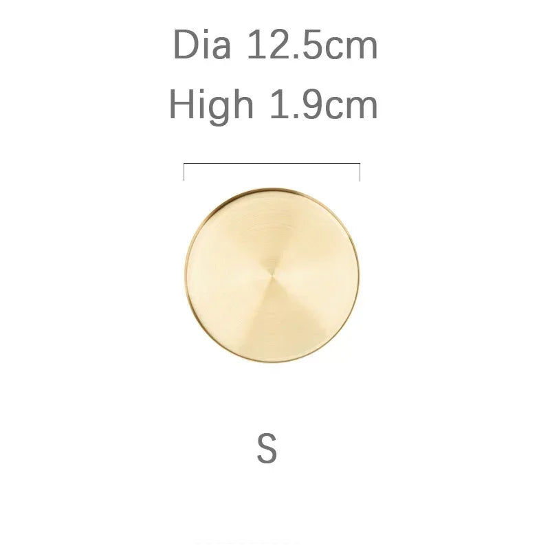 Decor Golden Storage Tray Round Jewelry Desktop Display
