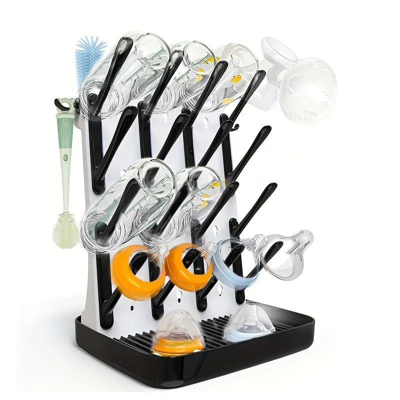 1pc Bottle Drying Rack Vertical Dryer 18 Hooks