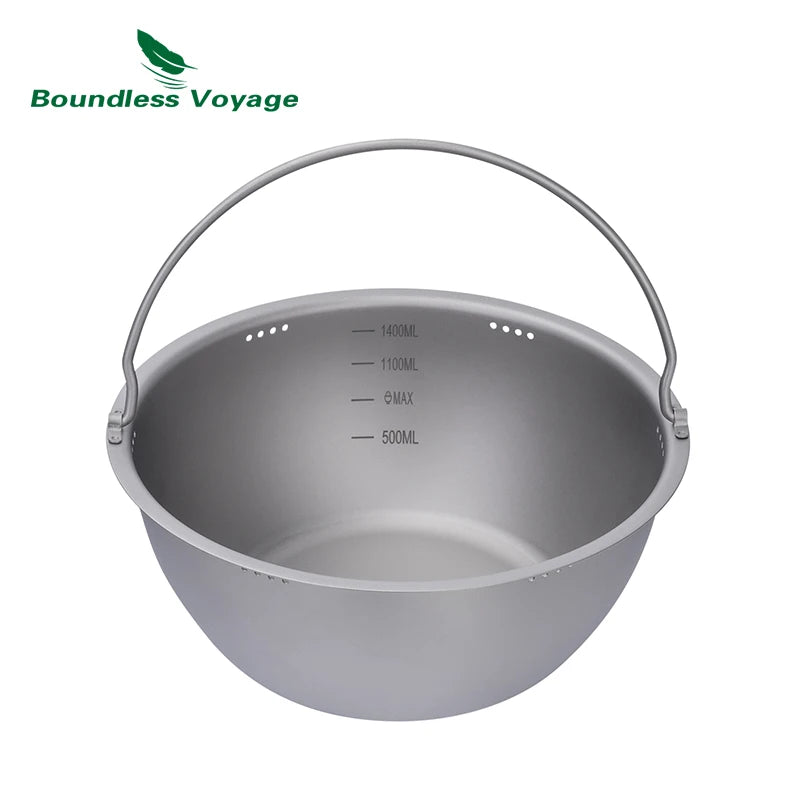 Boundless Voyage Titanium Camping Pot 2l Cooker Ultralight