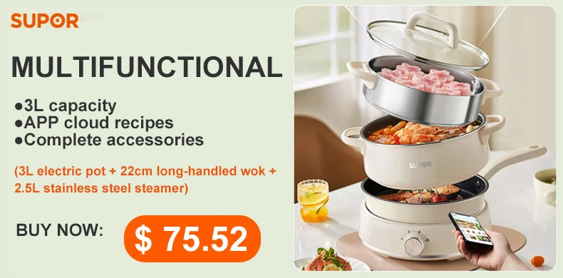 Supor 2l Rice Cooker Led Display 24h Intelligent