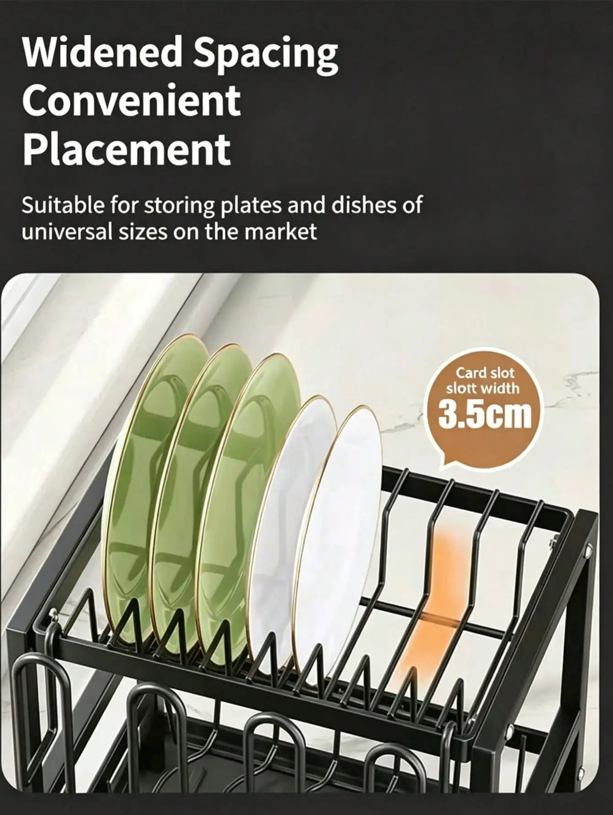 Tier Dish Drying Rack Drain Tray Large Countertop