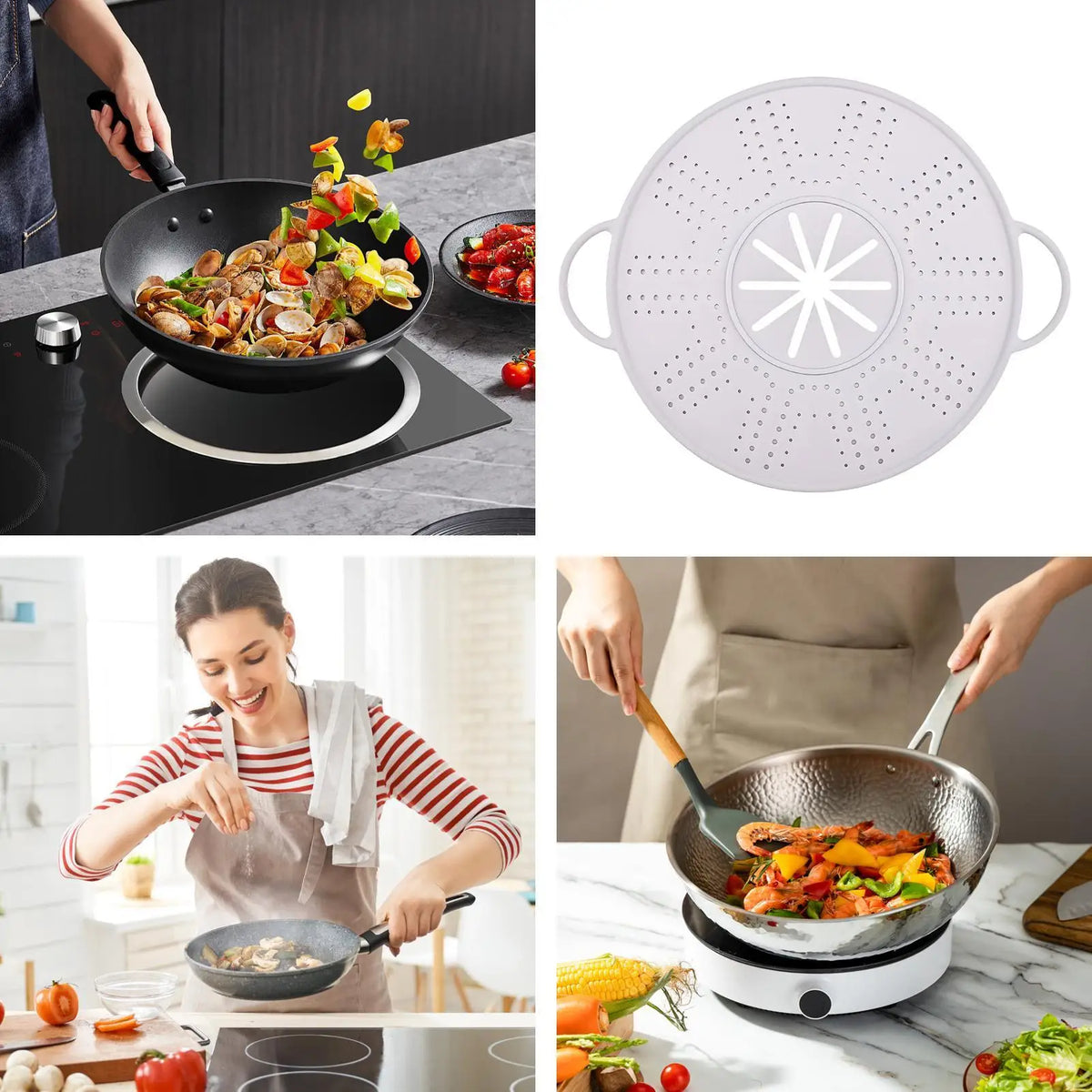 Silicone Splatter Guard Frying Pan Splash Shield Cover