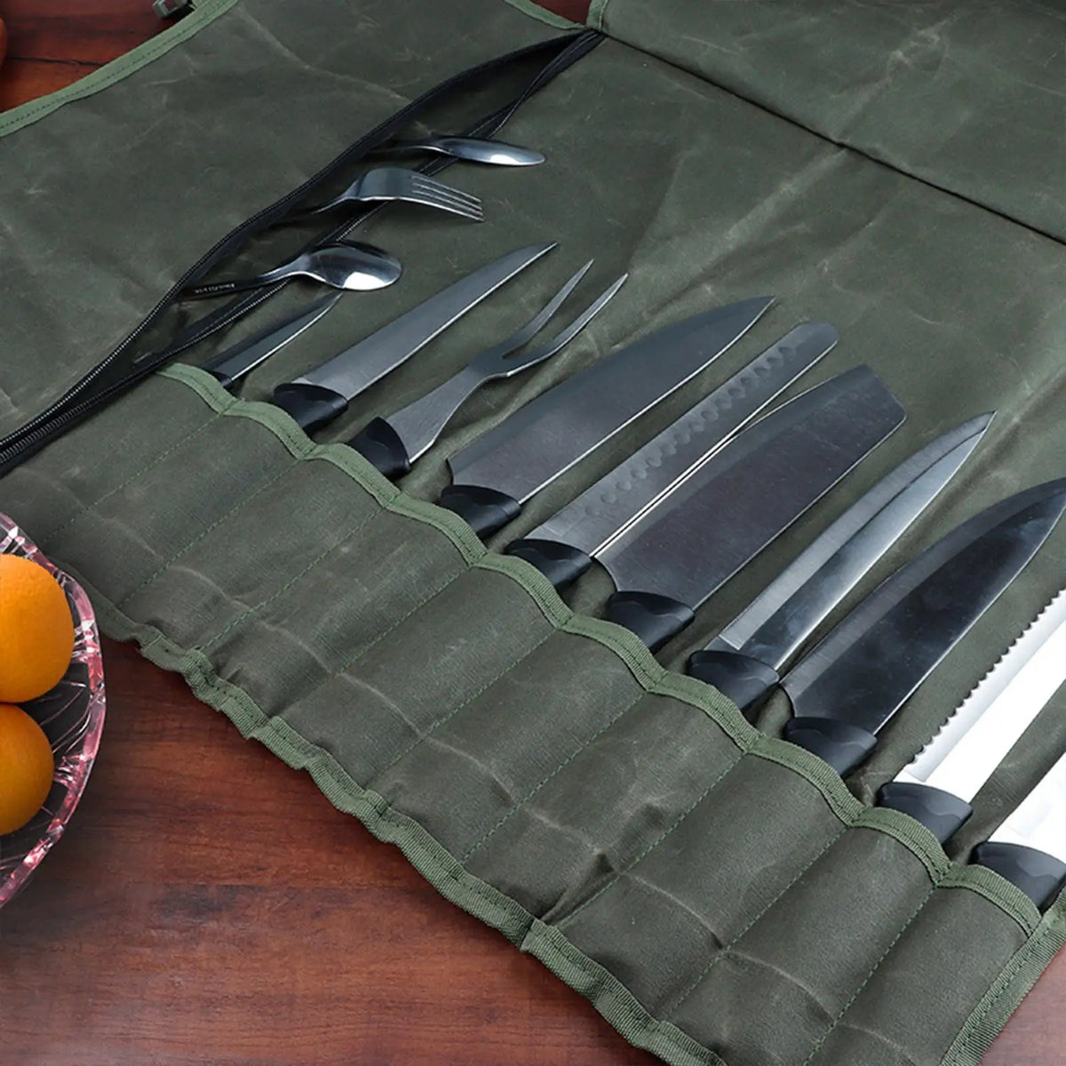Knife Roll Bag Cooking Storage Knife Case 10