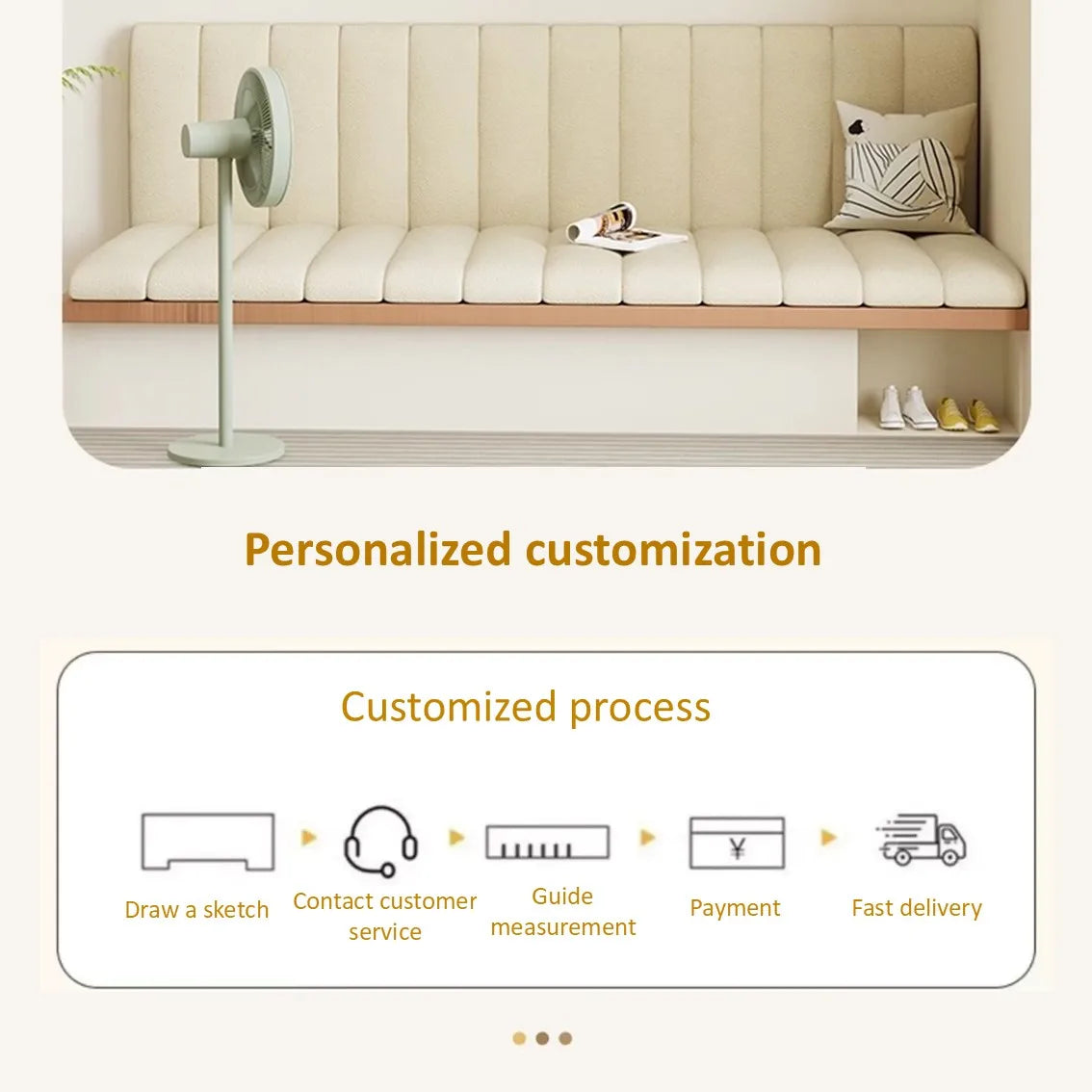 Custom Teddy Waterproof Fabric Sofa Cushion Bay Window