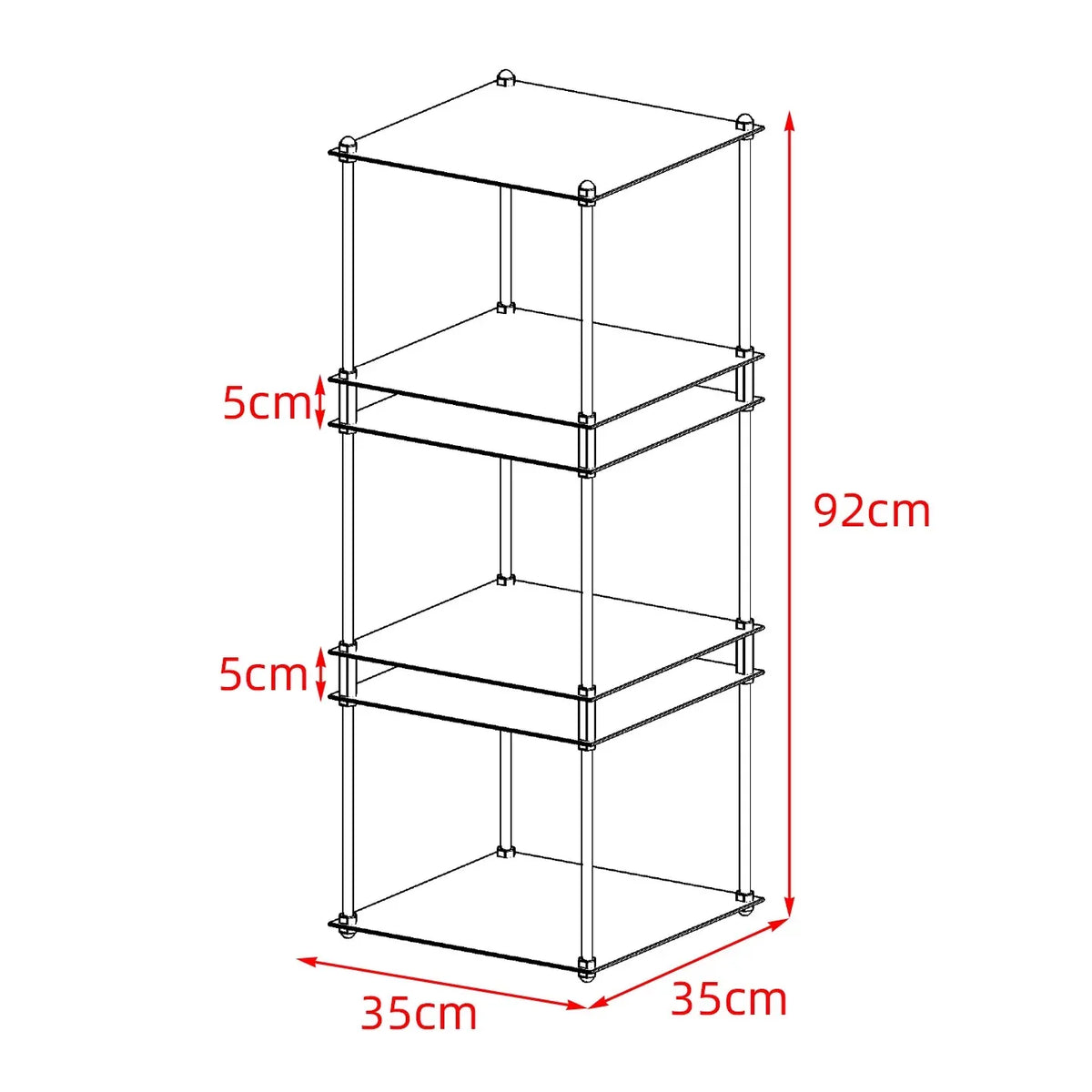 Bauhaus Stainless Steel Metal Modular Storage Rack Floor