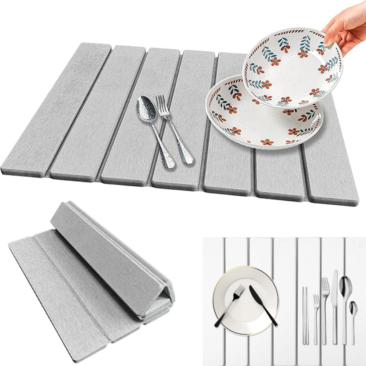 Drying Mat Foldable Stone Dish Absorbent Drying Mat