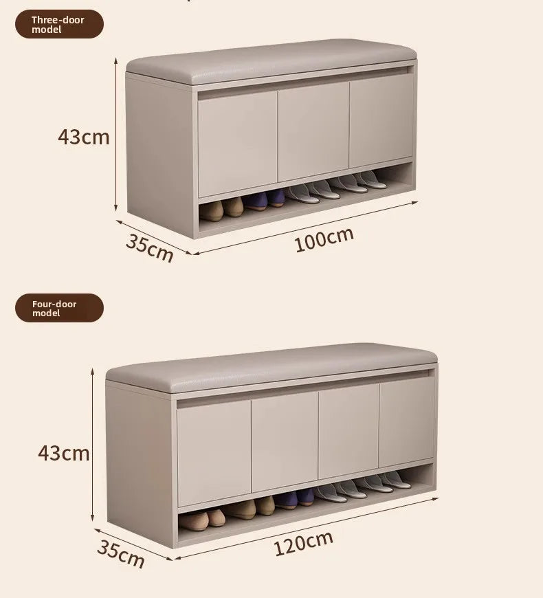 Shoe Storage Bench Cushion Seat Entryway Shoe Cabinet