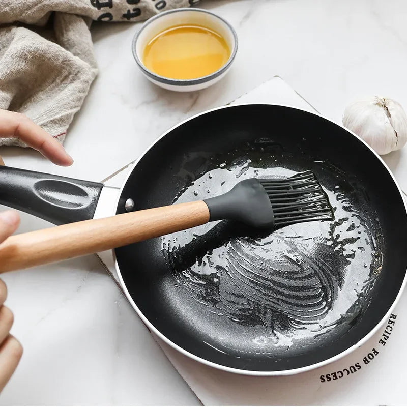 12pcs Silicone Cooking Utensils Non-Stick Cookware Black Cuisine