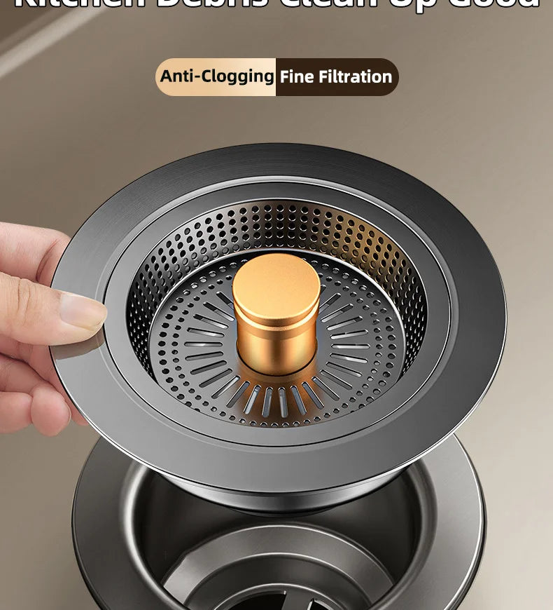 Universal Sink Strainer Stainless Steel Pop-Up Drain Plug